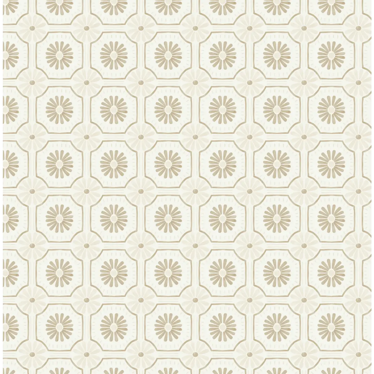 Eliza Wallpaper - Daisy Dots - by Amanda Houston - Sample 1 foot by 1 foot / Neutral - Loomwell Home Goods