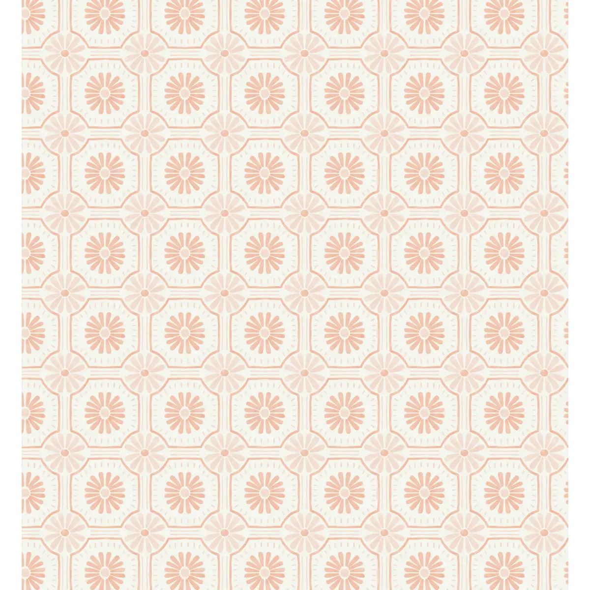 Eliza Wallpaper - Daisy Dots - by Amanda Houston - Sample 1 foot by 1 foot / Peach - Loomwell Home Goods