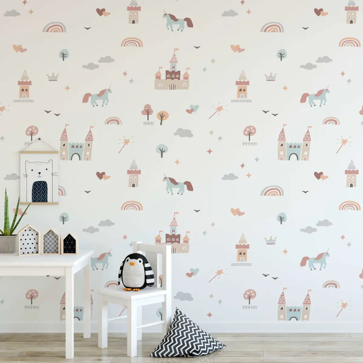 Ella Wallpaper - Princess Castles and Unicorns for Kids - Loomwell Home Goods