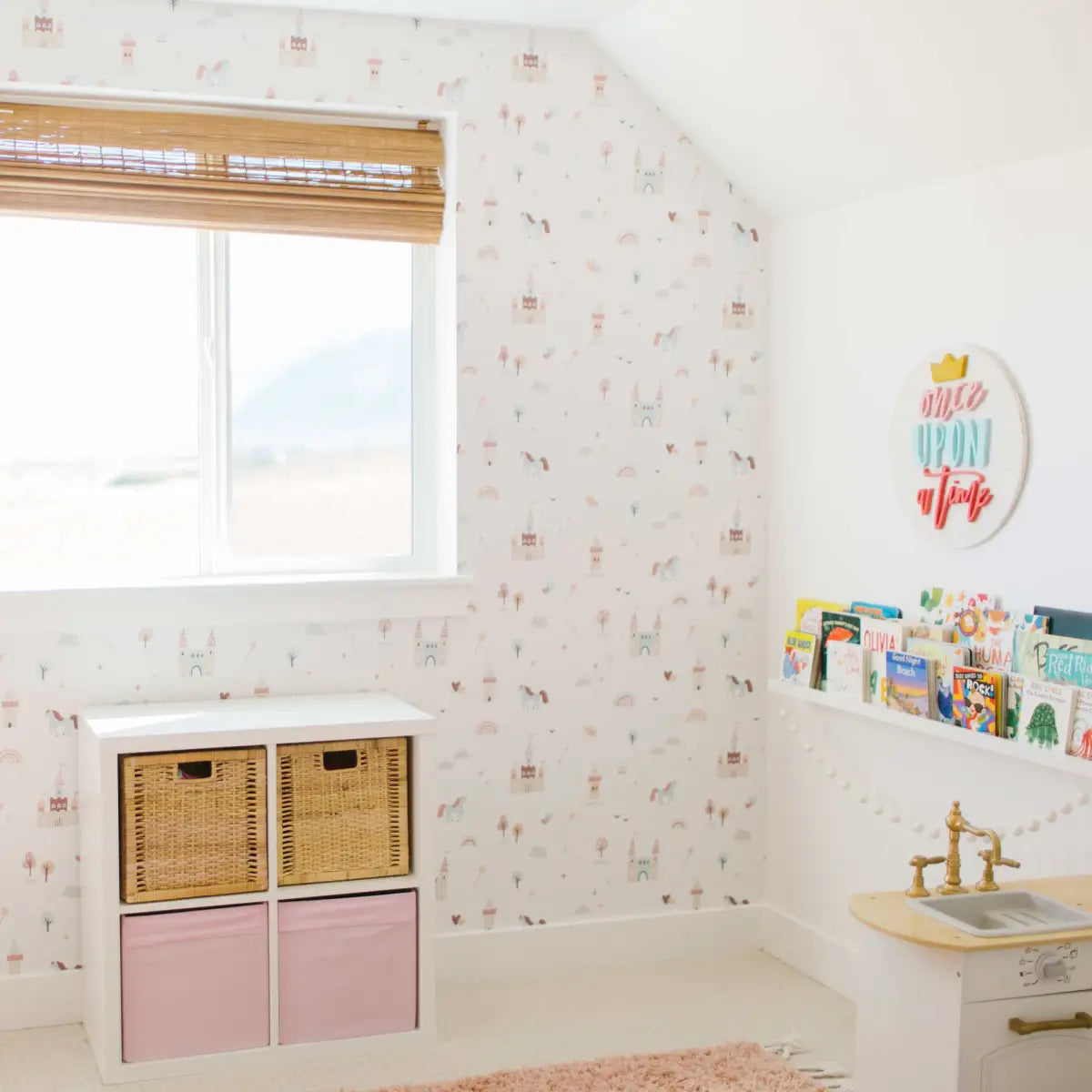 Ella Wallpaper - Princess Castles and Unicorns for Kids - Loomwell Home Goods
