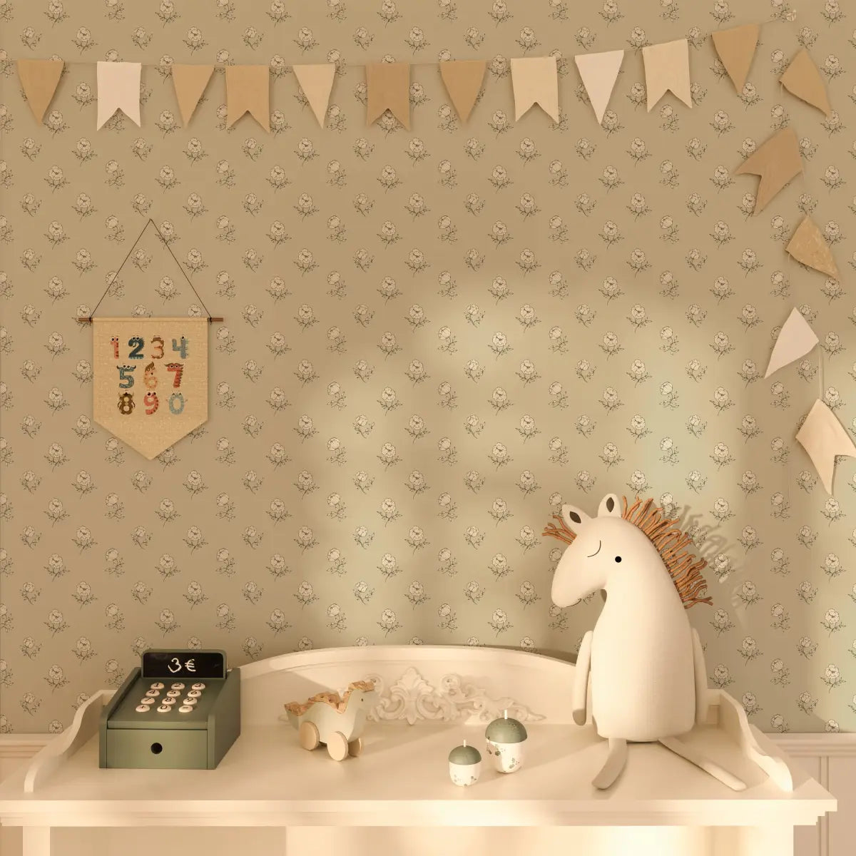 Elle Wallpaper - Flower Dots - by Ali Anni - Loomwell Home Goods