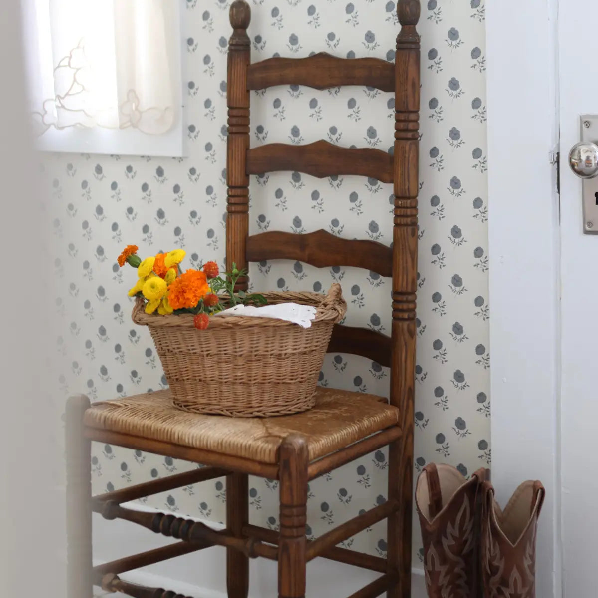 Elle Wallpaper - Flower Dots - by Ali Anni - Loomwell Home Goods