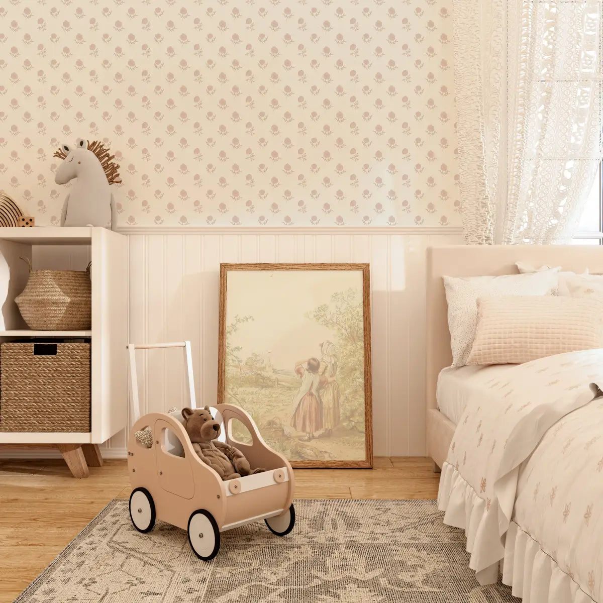 Elle Wallpaper - Flower Dots - by Ali Anni - Loomwell Home Goods