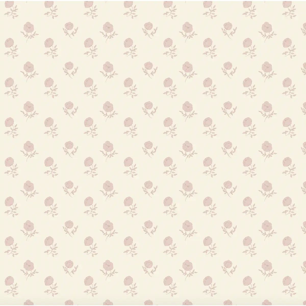 Elle Wallpaper - Flower Dots - by Ali Anni - Sample 1 foot by 1 foot / Cream and Pink - Loomwell Home Goods