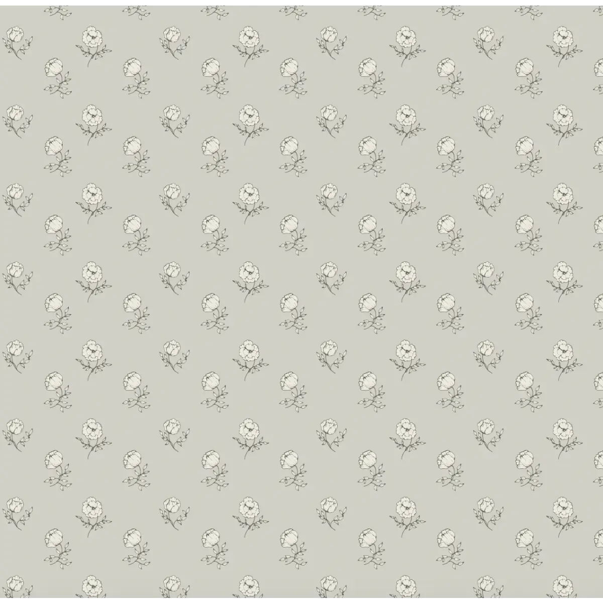 Elle Wallpaper - Flower Dots - by Ali Anni - Sample 1 foot by 1 foot / Gray - Loomwell Home Goods