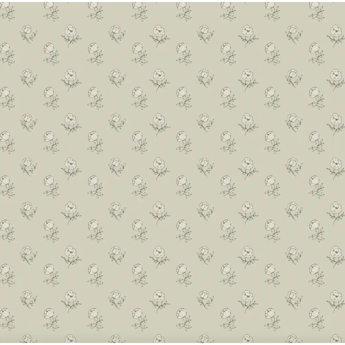 Elle Wallpaper - Flower Dots - by Ali Anni - Sample 1 foot by 1 foot / Sage - Loomwell Home Goods