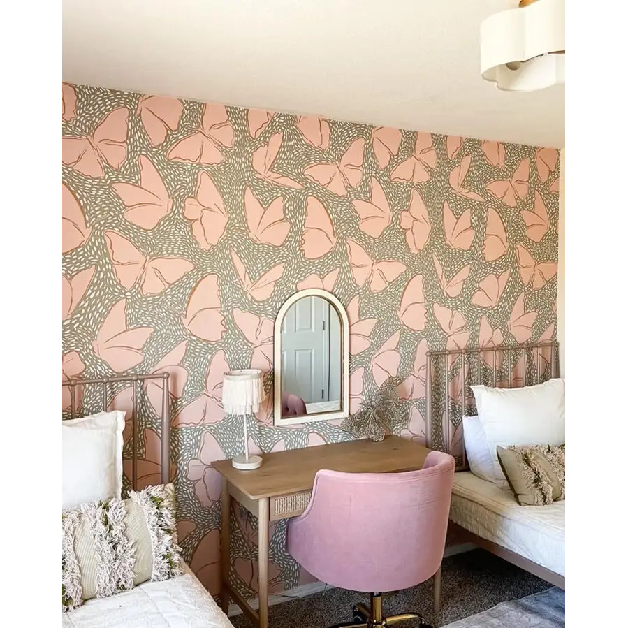 Ellie Wallpaper - Soft Butterflies - by Hufton Studio - Loomwell Home Goods