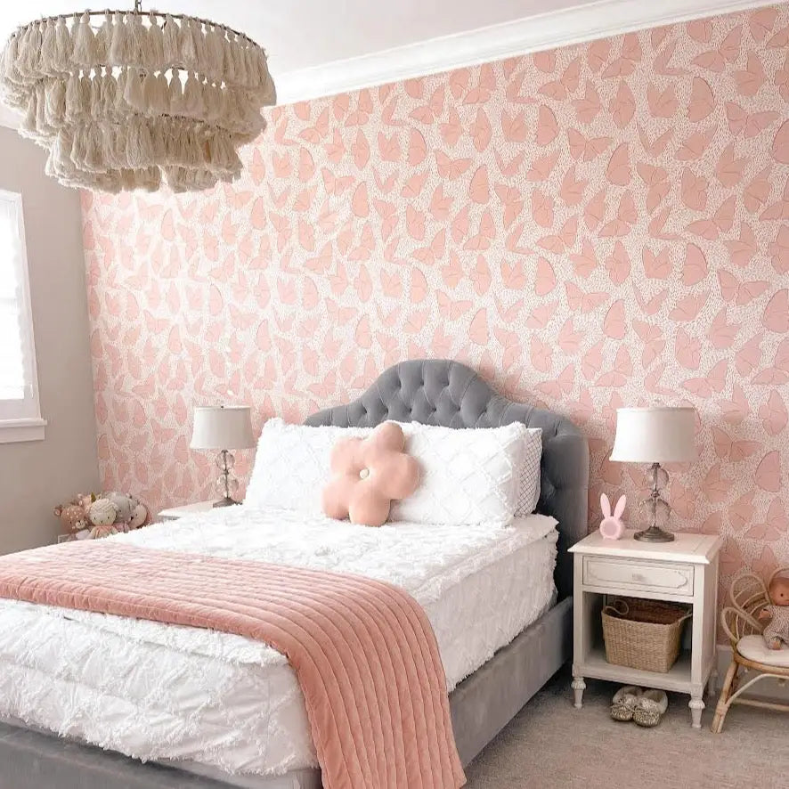 Ellie Wallpaper - Soft Butterflies - by Hufton Studio - Loomwell Home Goods