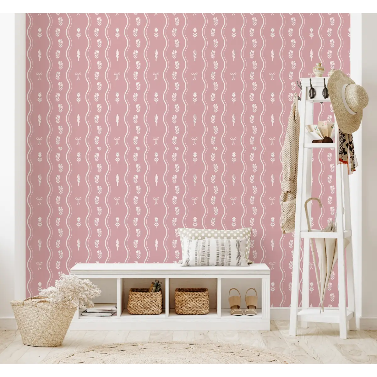 Ellyn Wallpaper - Sweet Wavy Cottage Stripe - by Danielle Chandler Design - Loomwell Home Goods