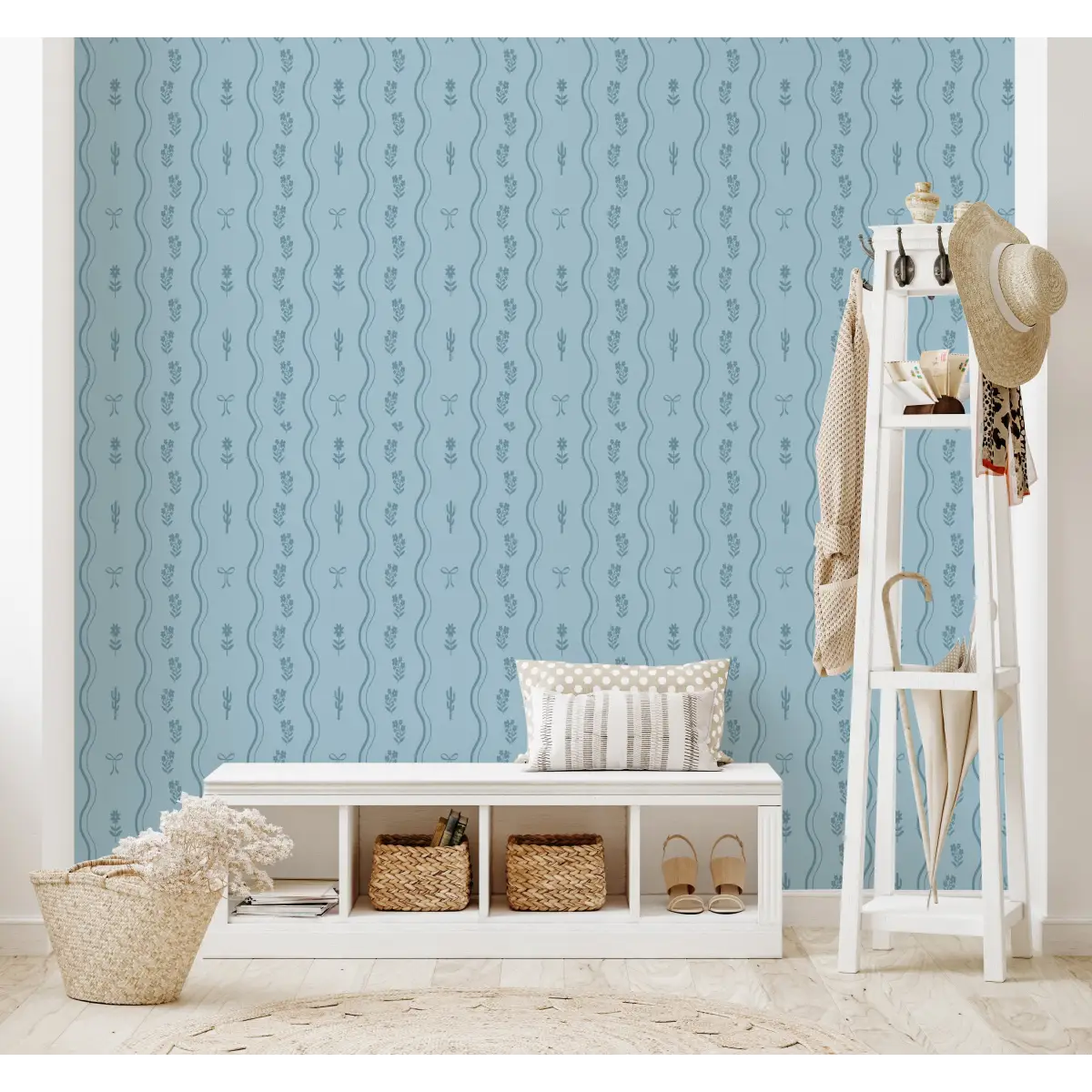 Ellyn Wallpaper - Sweet Wavy Cottage Stripe - by Danielle Chandler Design - Loomwell Home Goods