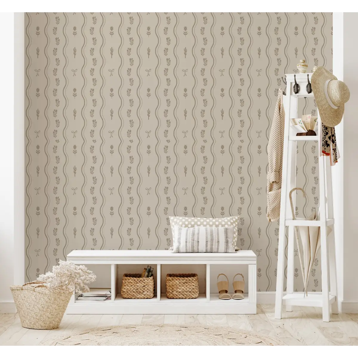 Ellyn Wallpaper - Sweet Wavy Cottage Stripe - by Danielle Chandler Design - Loomwell Home Goods