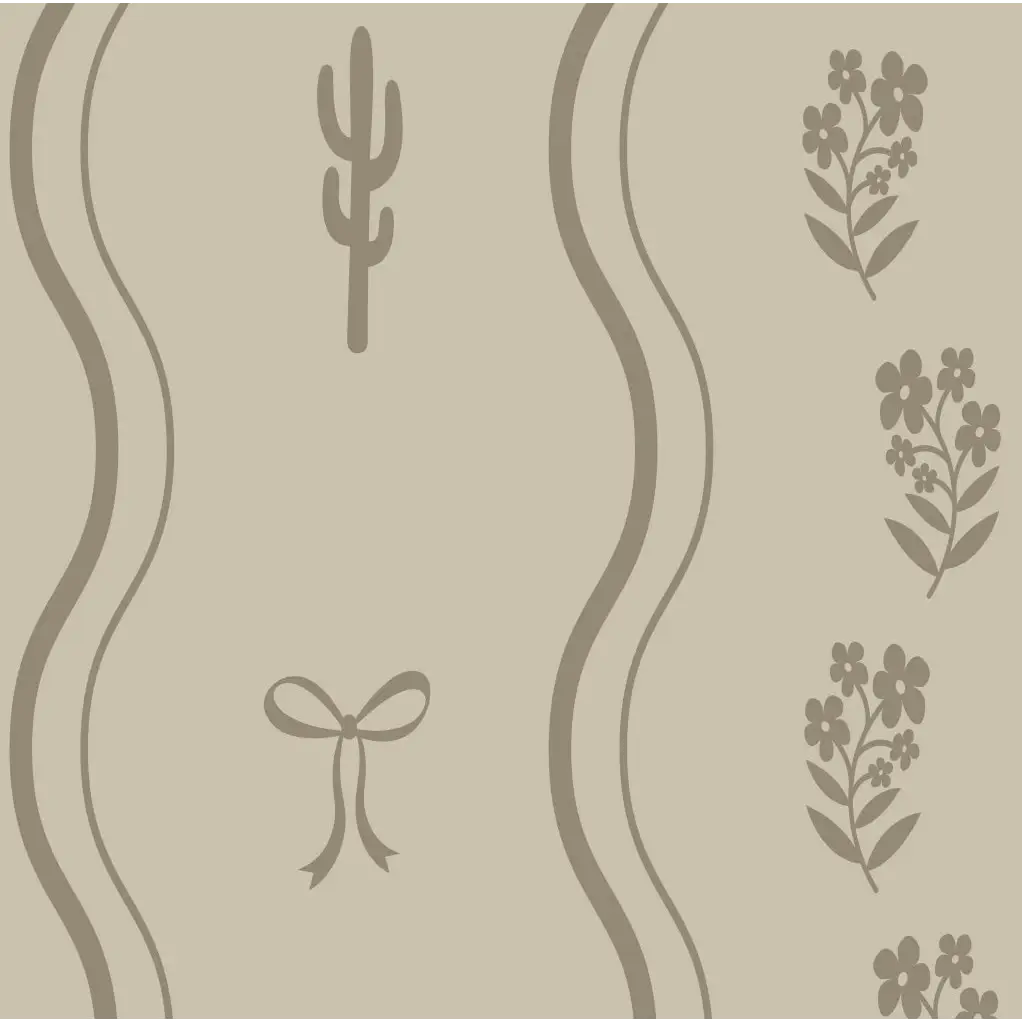 Ellyn Wallpaper - Sweet Wavy Cottage Stripe - by Danielle Chandler Design - Sample 1 foot by 1 foot / Neutral