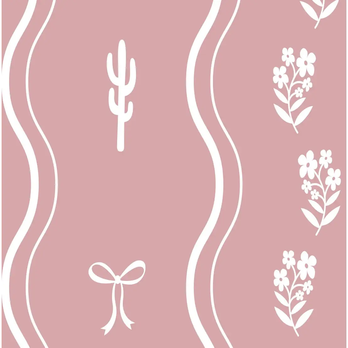 Ellyn Wallpaper - Sweet Wavy Cottage Stripe - by Danielle Chandler Design - Sample 1 foot by 1 foot / Pink - Loomwell
