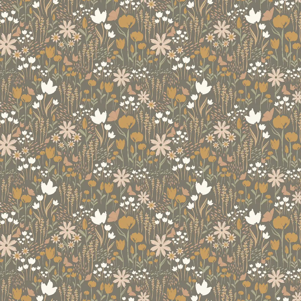 Eloise Wallpaper - Sweet Meadow - by Hufton Studio - Sample 1 foot by 1 foot / Dark - Loomwell Home Goods
