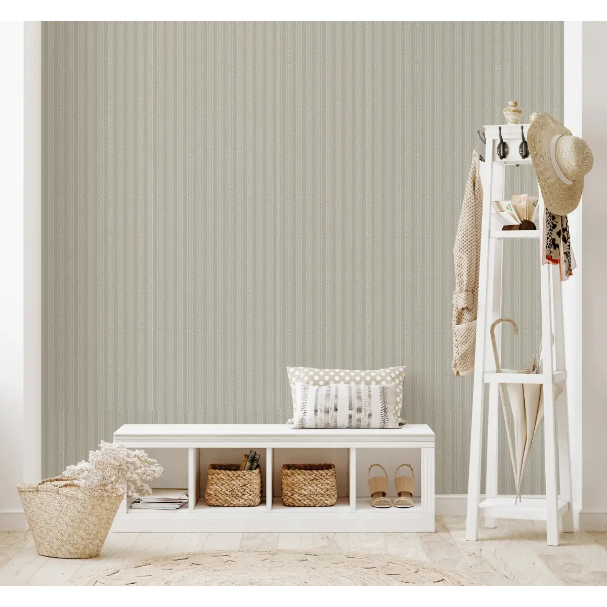 Elovie Wallpaper - Sweet Stripe - by Quirky Paisley Designs - Loomwell Home Goods