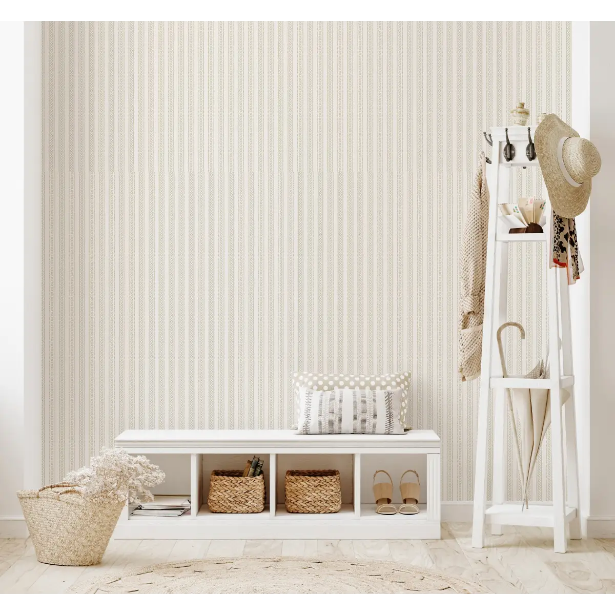 Elovie Wallpaper - Sweet Stripe - by Quirky Paisley Designs - Loomwell Home Goods