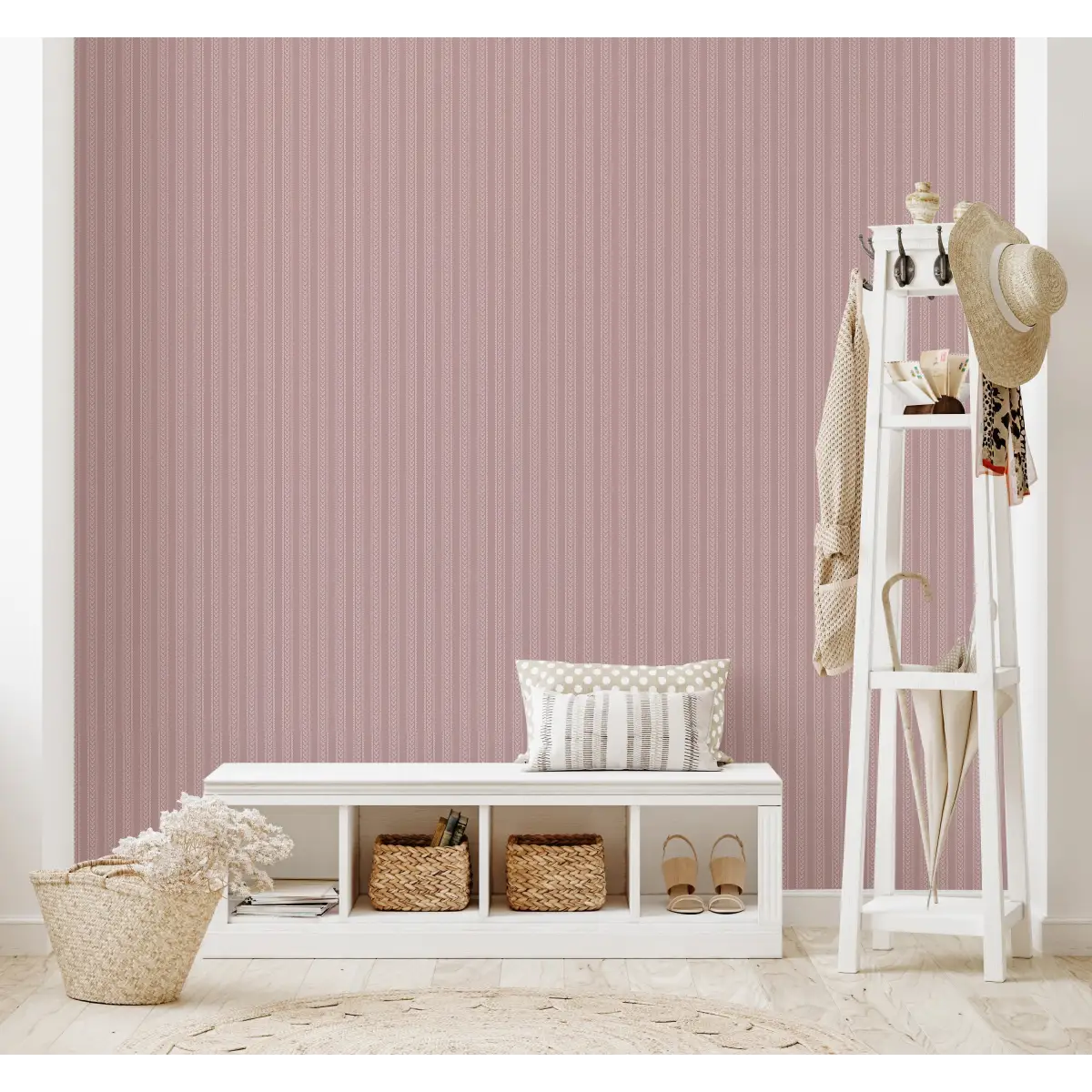 Elovie Wallpaper - Sweet Stripe - by Quirky Paisley Designs - Loomwell Home Goods