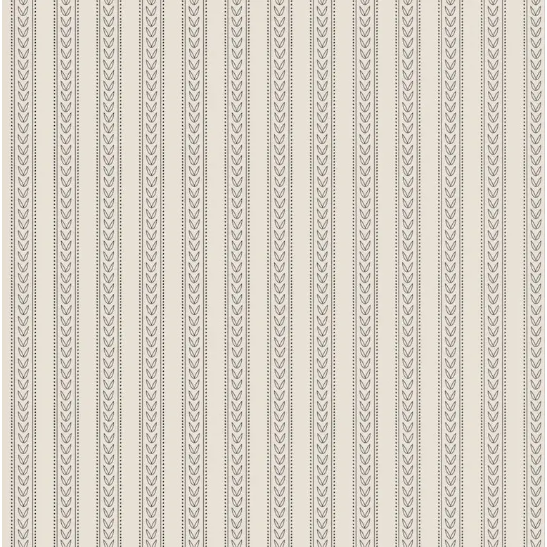 Elovie Wallpaper - Sweet Stripe - by Quirky Paisley Designs - Sample 1 foot by 1 foot / Cream and Black - Loomwell Home
