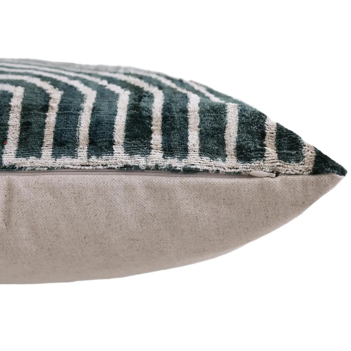Emerald Green & Geometric Arch Silk Velvet Pillow - 20’’ x 20’’ - Canvello