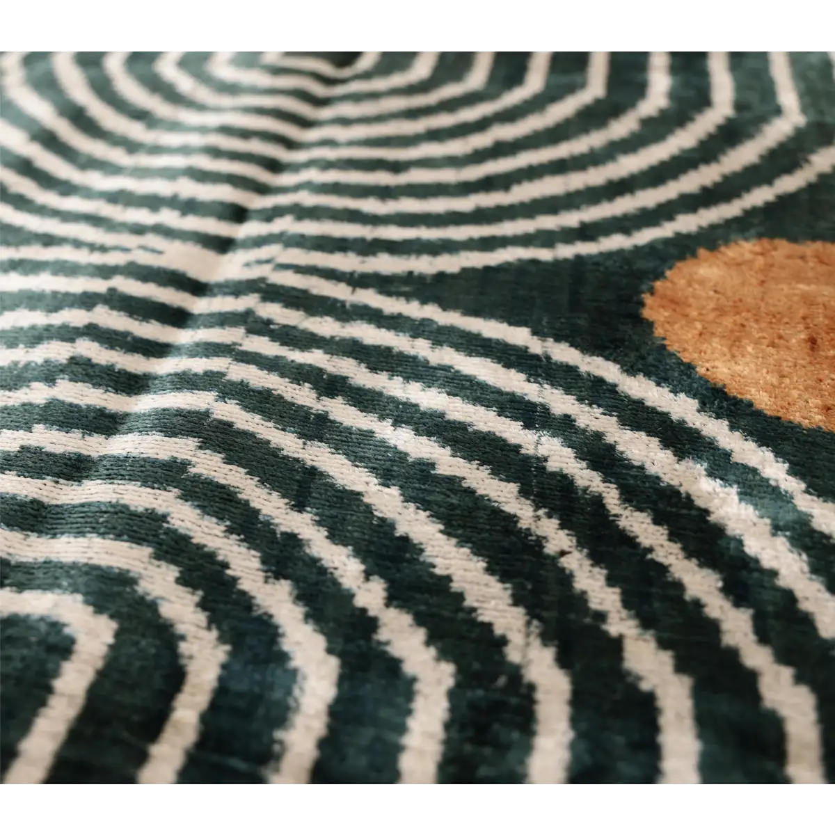 Emerald Green & Geometric Arch Silk Velvet Pillow - 20’’ x 20’’ - Canvello