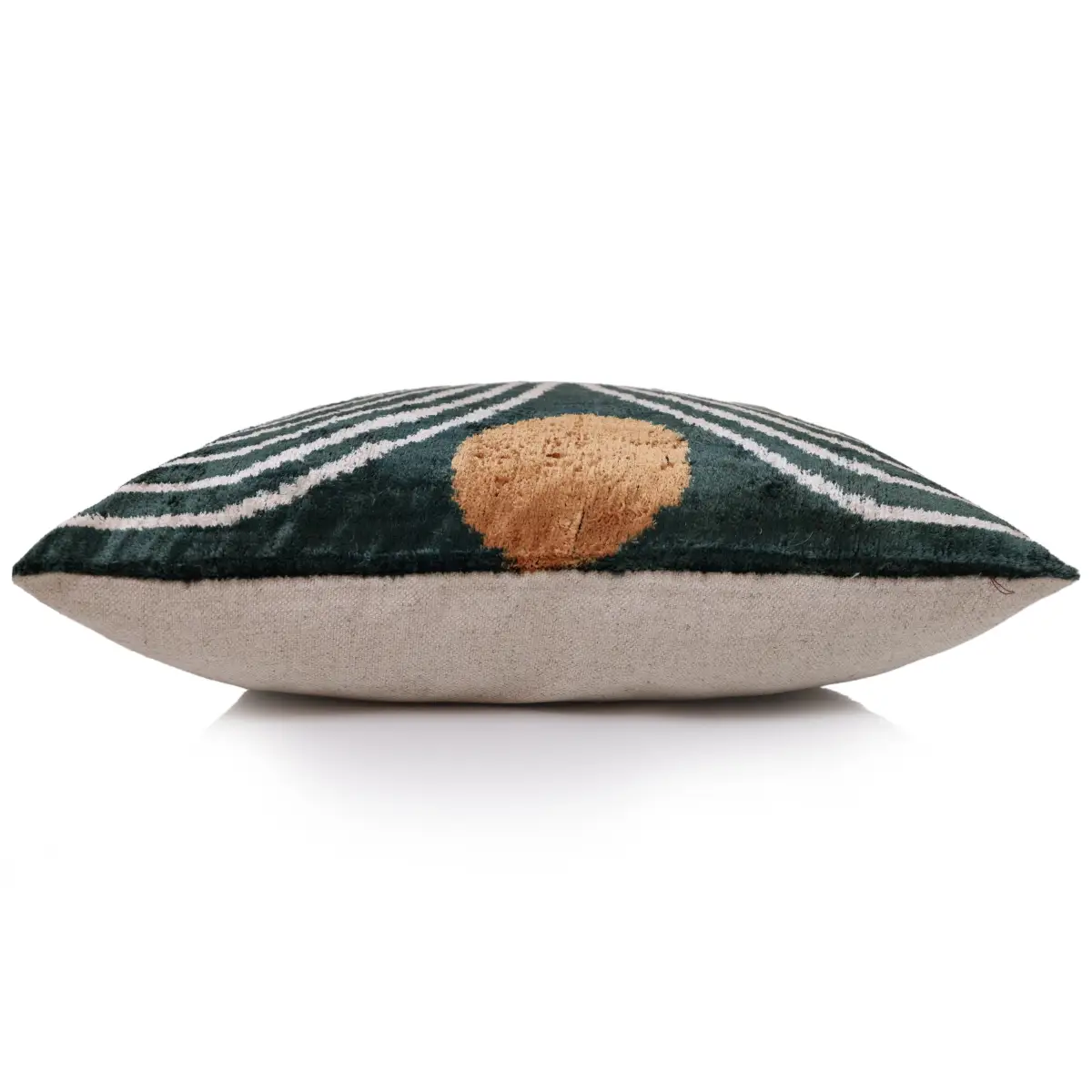 Emerald Green & Geometric Arch Silk Velvet Pillow - 20’’ x 20’’ - Canvello