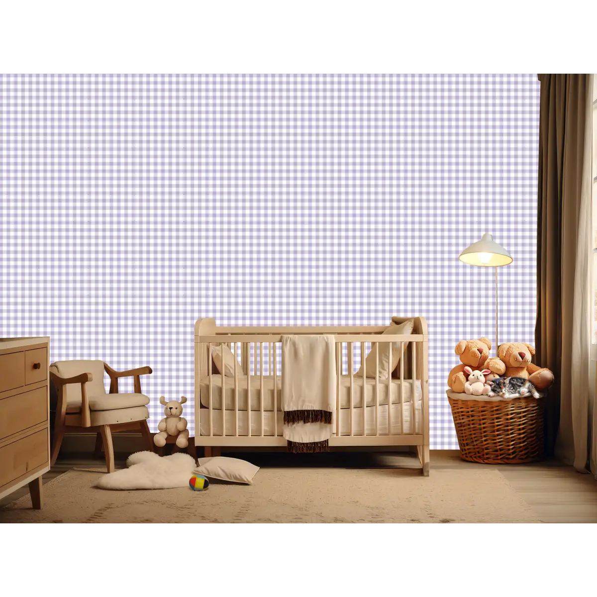 Emerson Wallpaper - Gingham Colors - by Rose Lindo - Loomwell Home Goods