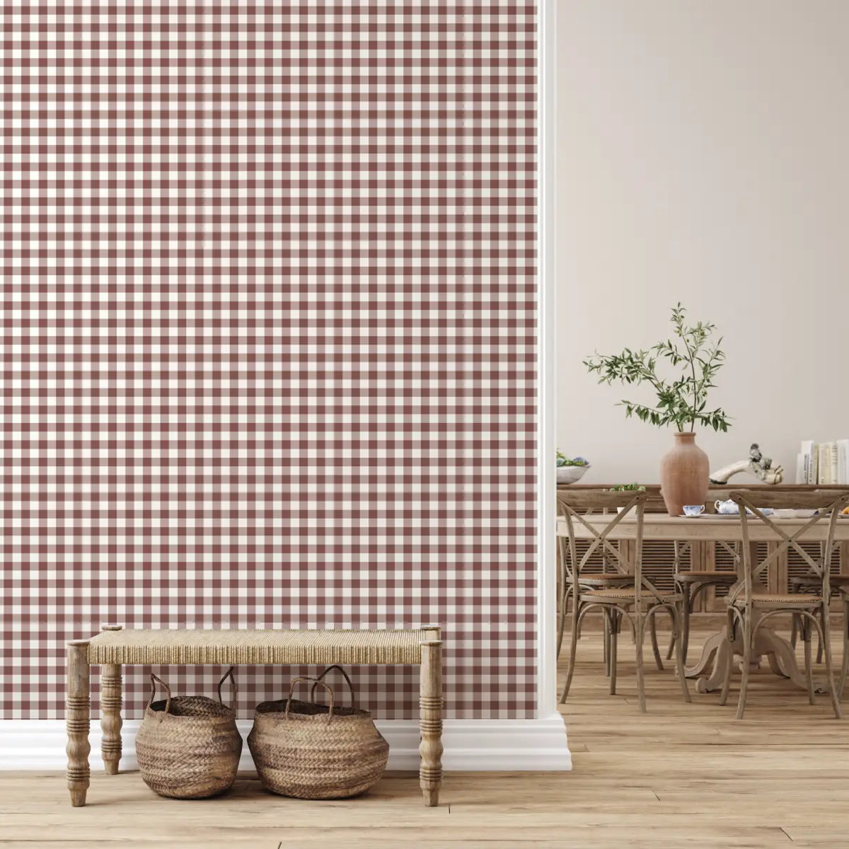 Emerson Wallpaper - Gingham Colors - by Rose Lindo - Loomwell Home Goods