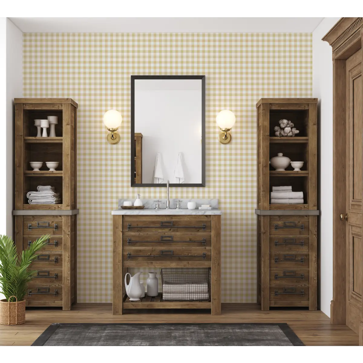Emerson Wallpaper - Gingham Colors - by Rose Lindo - Loomwell Home Goods
