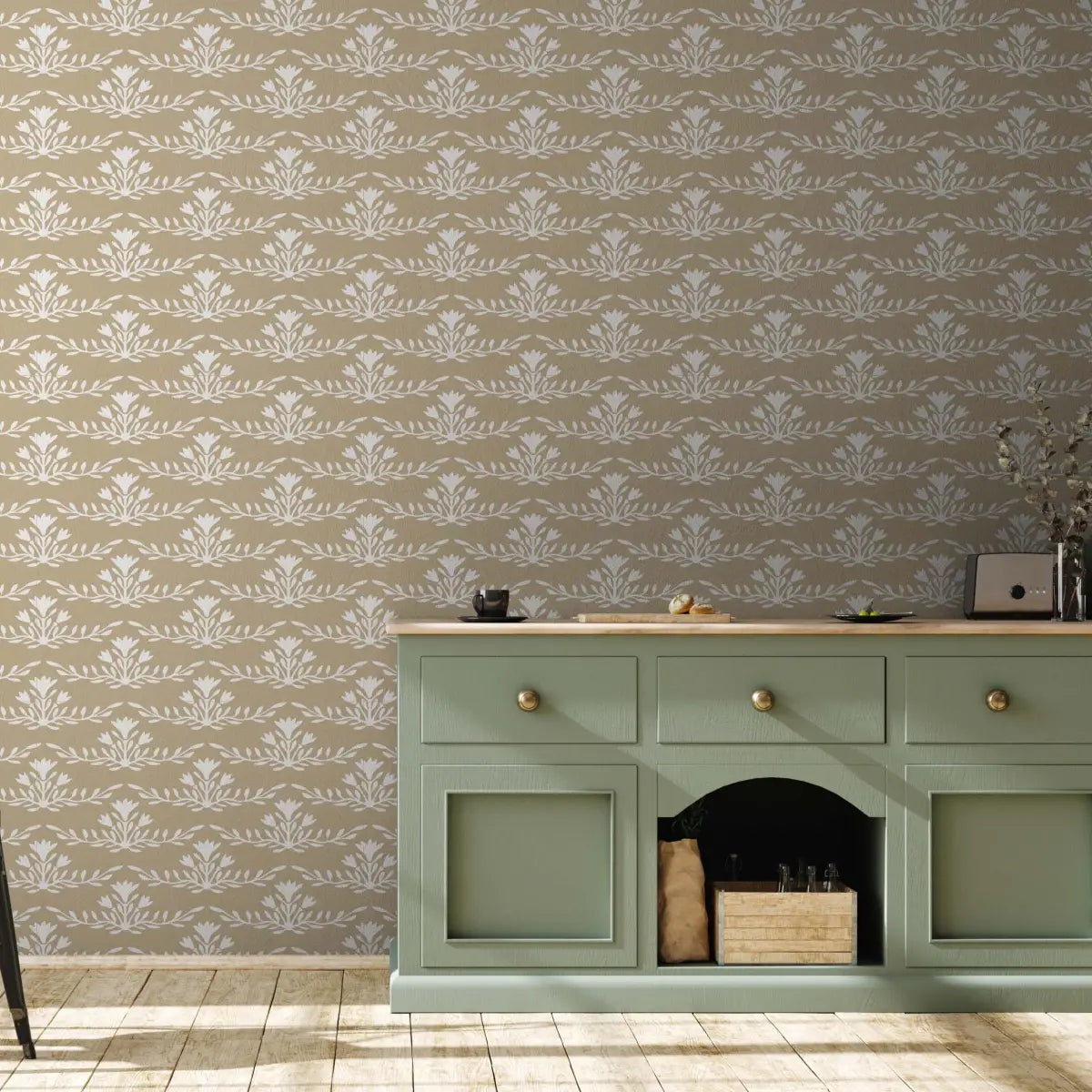 Emily Wallpaper - Horizontal Floral Stripes - by Heights Design Studio - Loomwell Home Goods