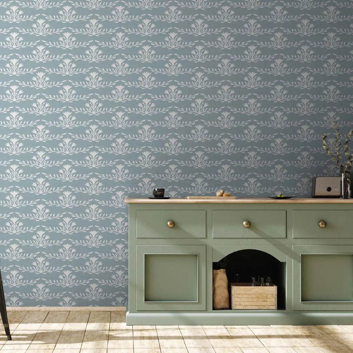 Emily Wallpaper - Horizontal Floral Stripes - by Heights Design Studio - Loomwell Home Goods