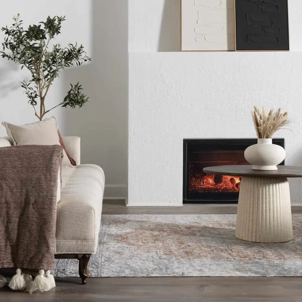 Emke Cream Washable Area Rug - Boutique Rugs