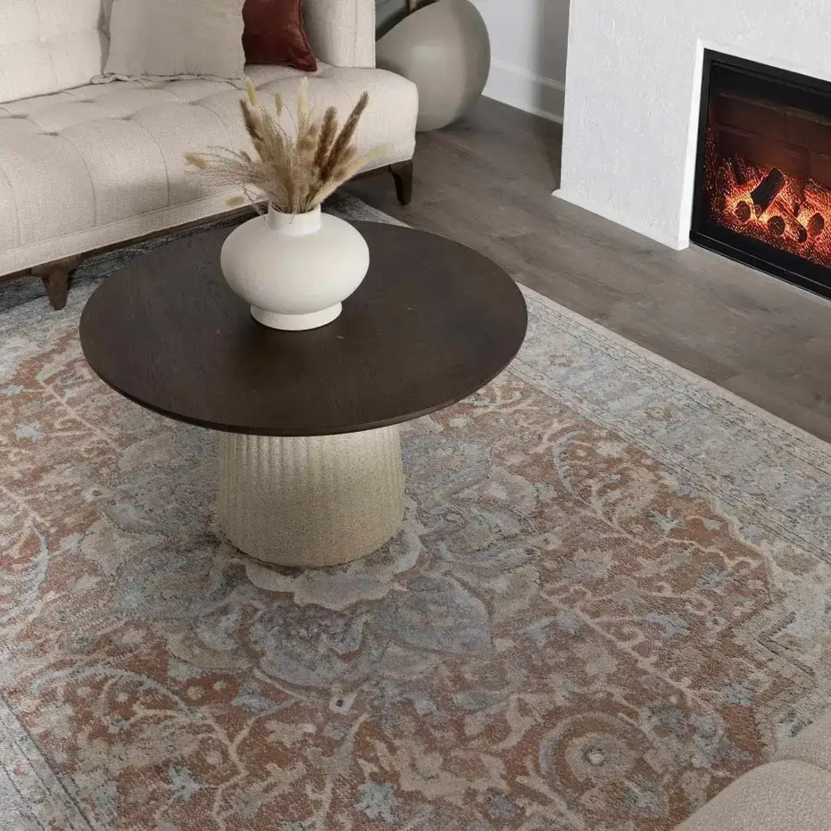 Emke Cream Washable Area Rug - Boutique Rugs