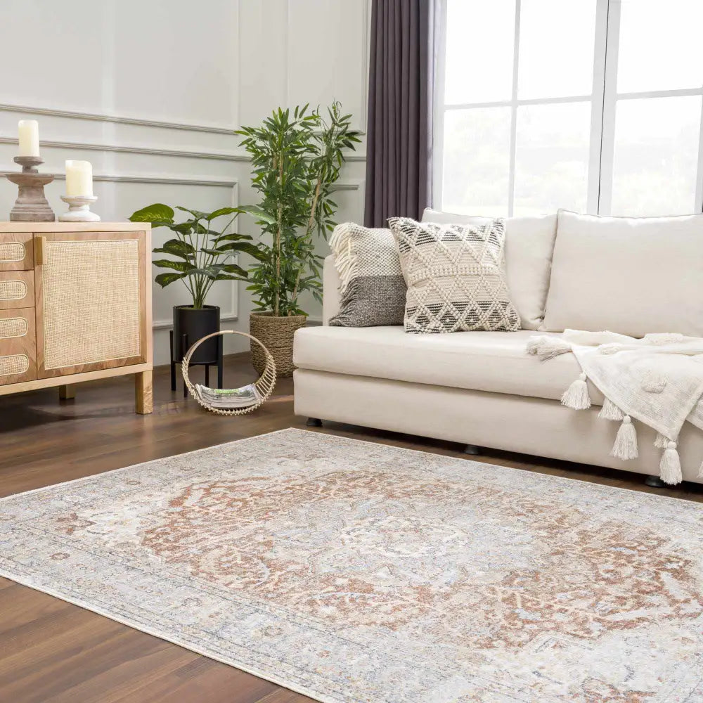Emke Cream Washable Area Rug - Boutique Rugs