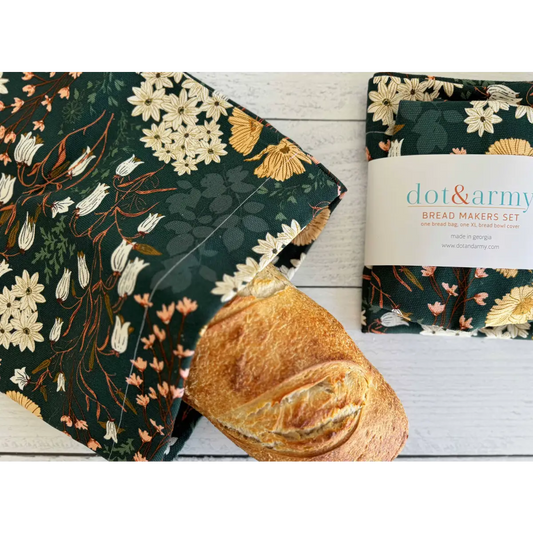 Bread Makers Set - Enchanted Garden - Bread Bag and Bowl Cover - Dot and Army