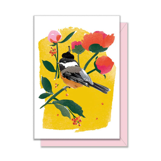 Enclosure Card - Chickadee & Peonies - Driscoll Design