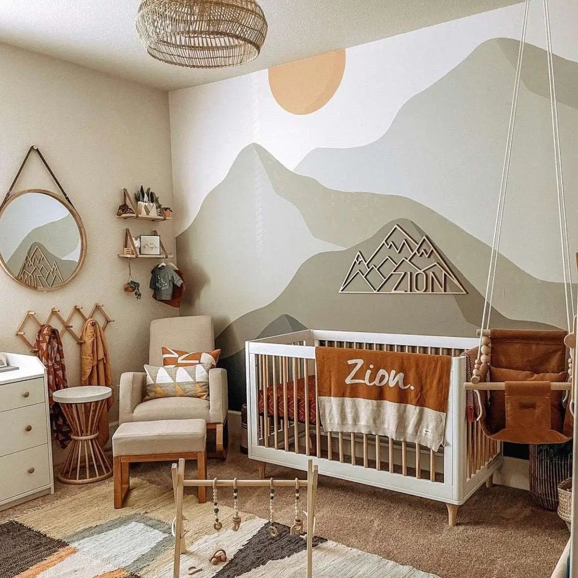 Ender Wallpaper Mural - Mountains and Sun - by Frost Designs - Loomwell Home Goods