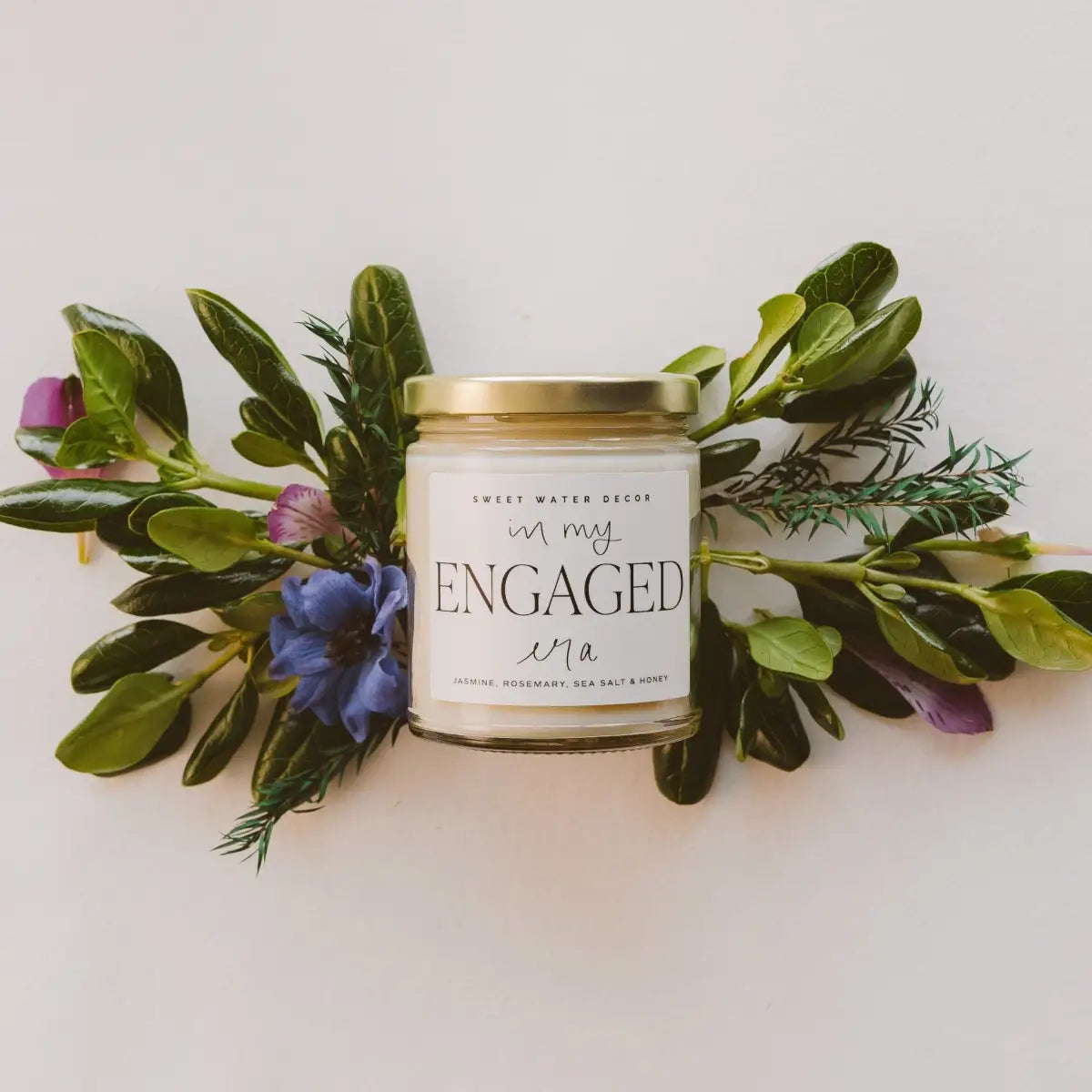 In My Engaged Era Soy Candle - Clear Jar - 9 oz (Wildflowers and Salt) - Sweet Water Decor