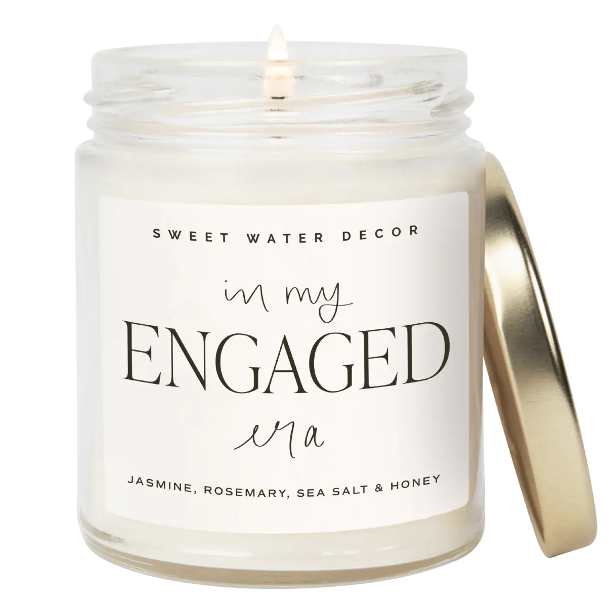 In My Engaged Era Soy Candle - Clear Jar - 9 oz (Wildflowers and Salt) - Sweet Water Decor