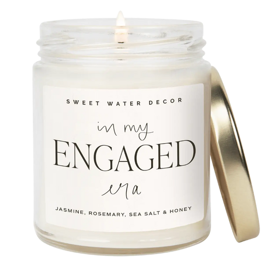 In My Engaged Era Soy Candle - Clear Jar - 9 oz (Wildflowers and Salt) - Sweet Water Decor
