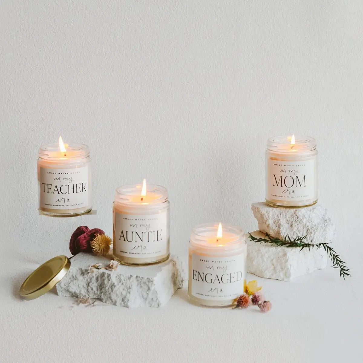 In My Engaged Era Soy Candle - Clear Jar - 9 oz (Wildflowers and Salt) - Sweet Water Decor