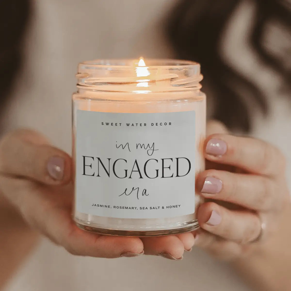 In My Engaged Era Soy Candle - Clear Jar - 9 oz (Wildflowers and Salt) - Sweet Water Decor