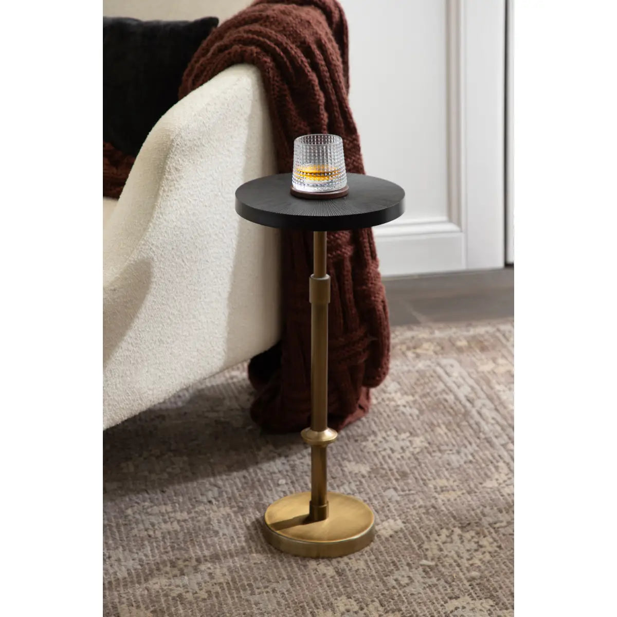Engles Metal Accent Table and Plant Stand - Adjustable Embossed - kateandlaurel