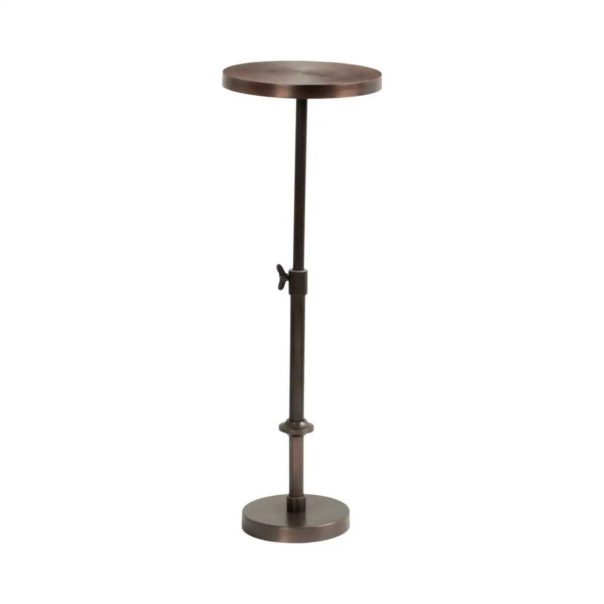 Engles Metal Accent Table and Plant Stand - Adjustable Embossed - kateandlaurel