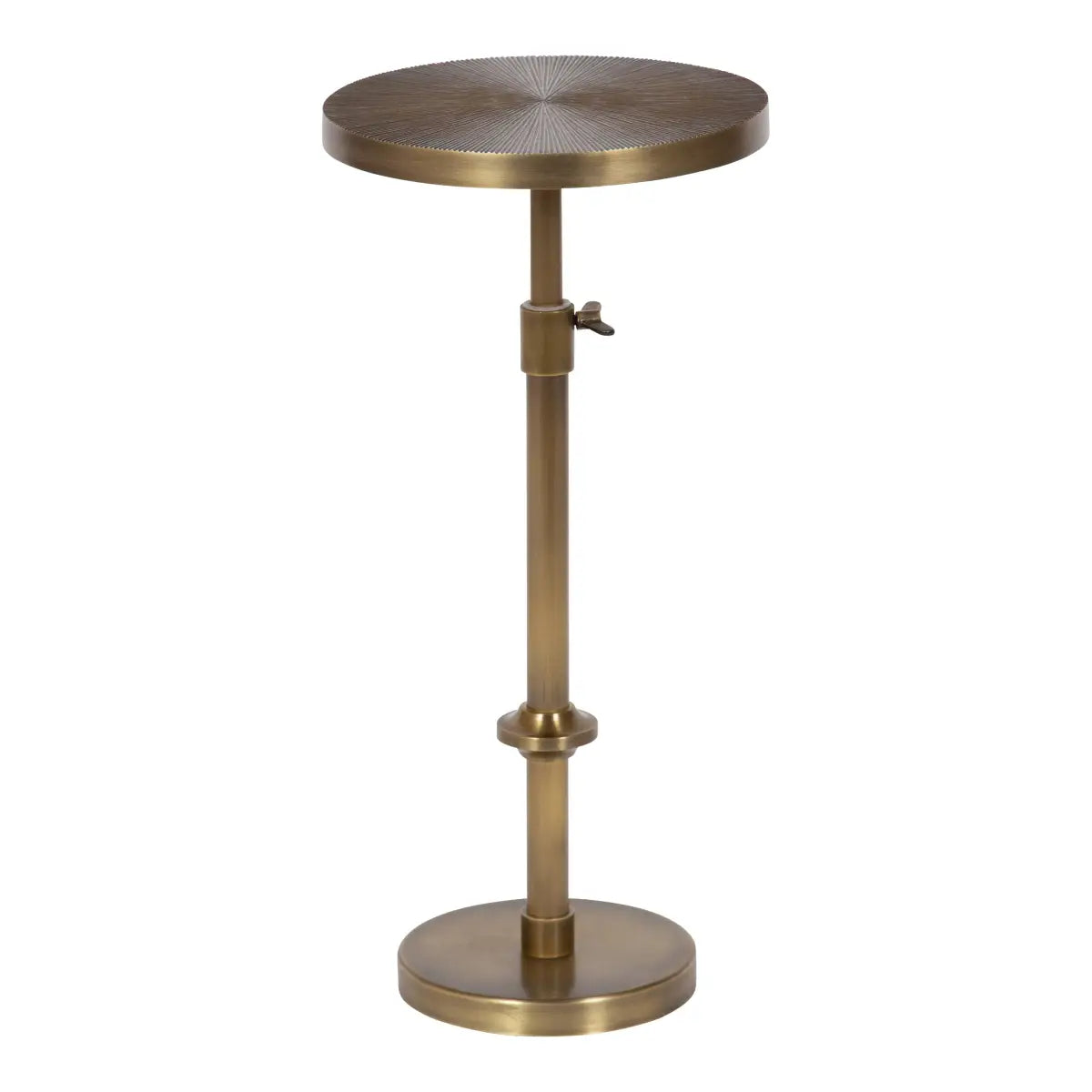 Engles Metal Accent Table and Plant Stand - Adjustable Embossed - Gold / 10x10x30 - kateandlaurel
