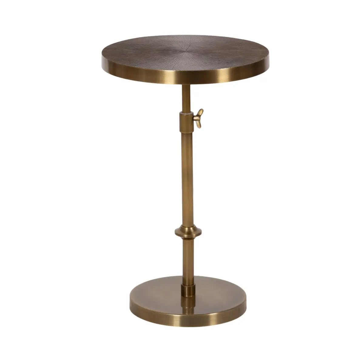 Engles Metal Accent Table and Plant Stand - Adjustable Embossed - Gold / 14x14x30 - kateandlaurel