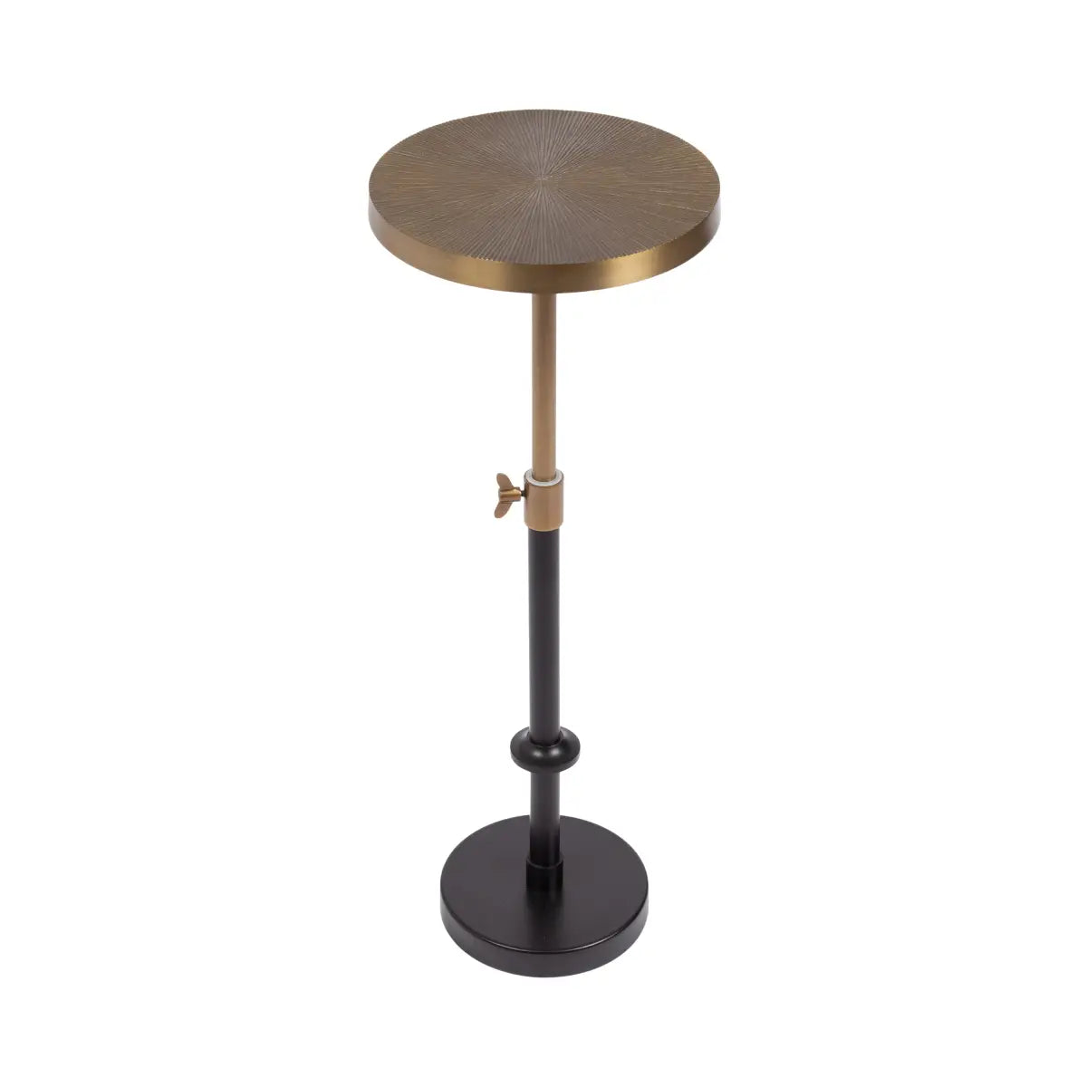 Engles Metal Accent Table and Plant Stand - Adjustable Embossed - Gold/Black / 10x10x30 - kateandlaurel
