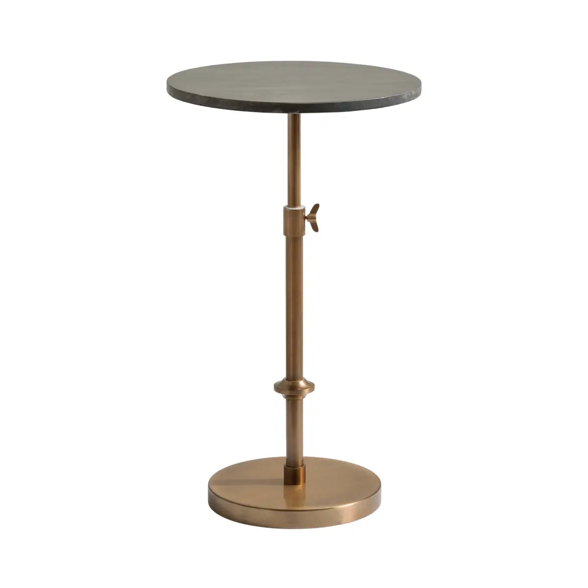 Engles Accent Table and Plant Stand - Adjustable Marble - Black/Gold / 14x14x30 - kateandlaurel