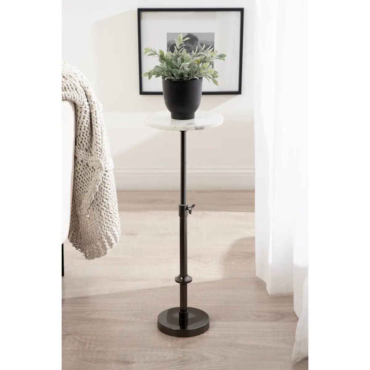 Engles Accent Table and Plant Stand - Adjustable Marble - kateandlaurel