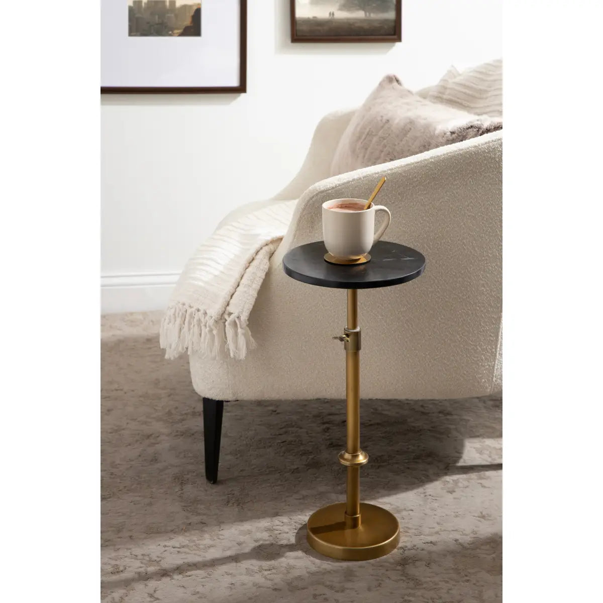 Engles Accent Table and Plant Stand - Adjustable Marble - kateandlaurel