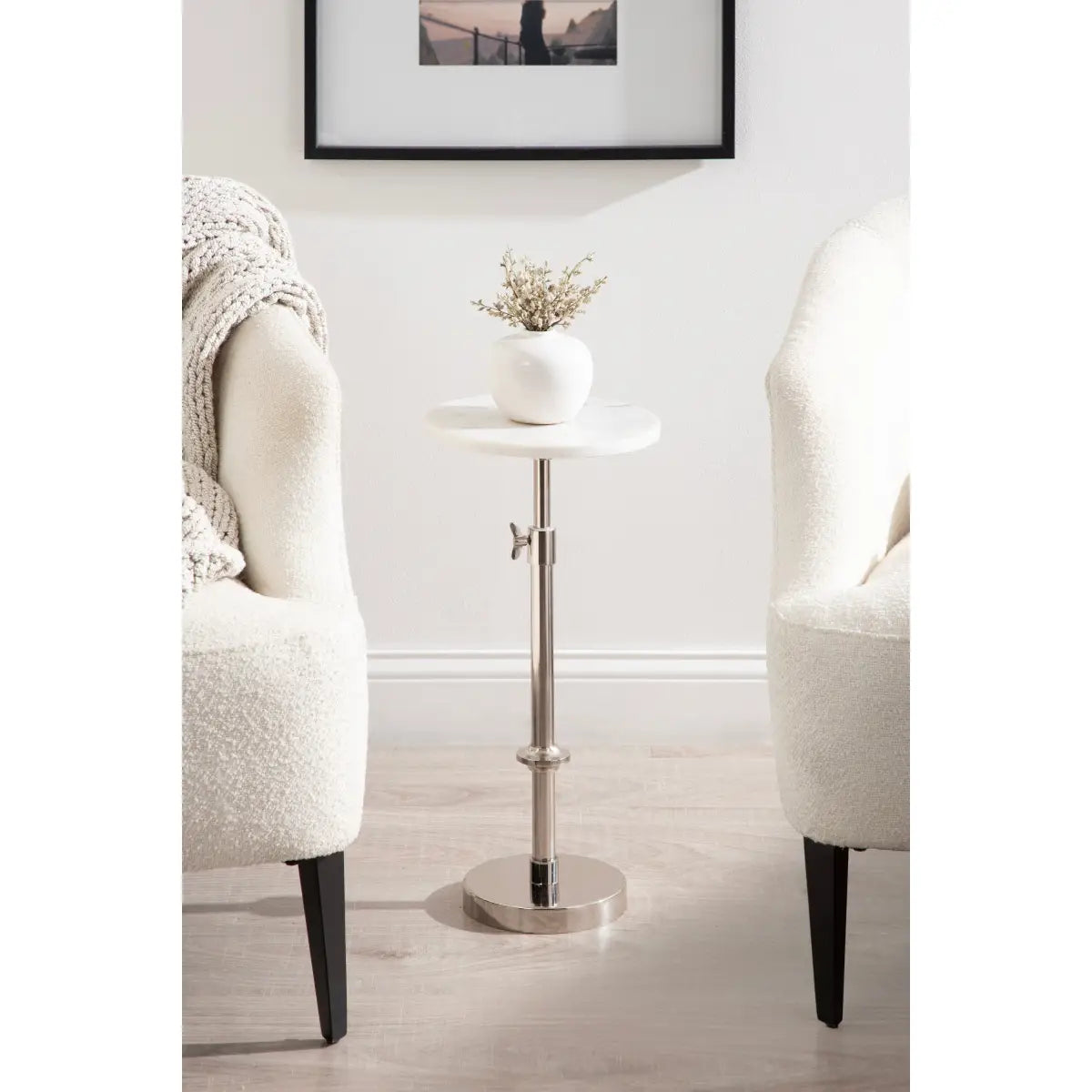 Engles Accent Table and Plant Stand - Adjustable Marble - kateandlaurel